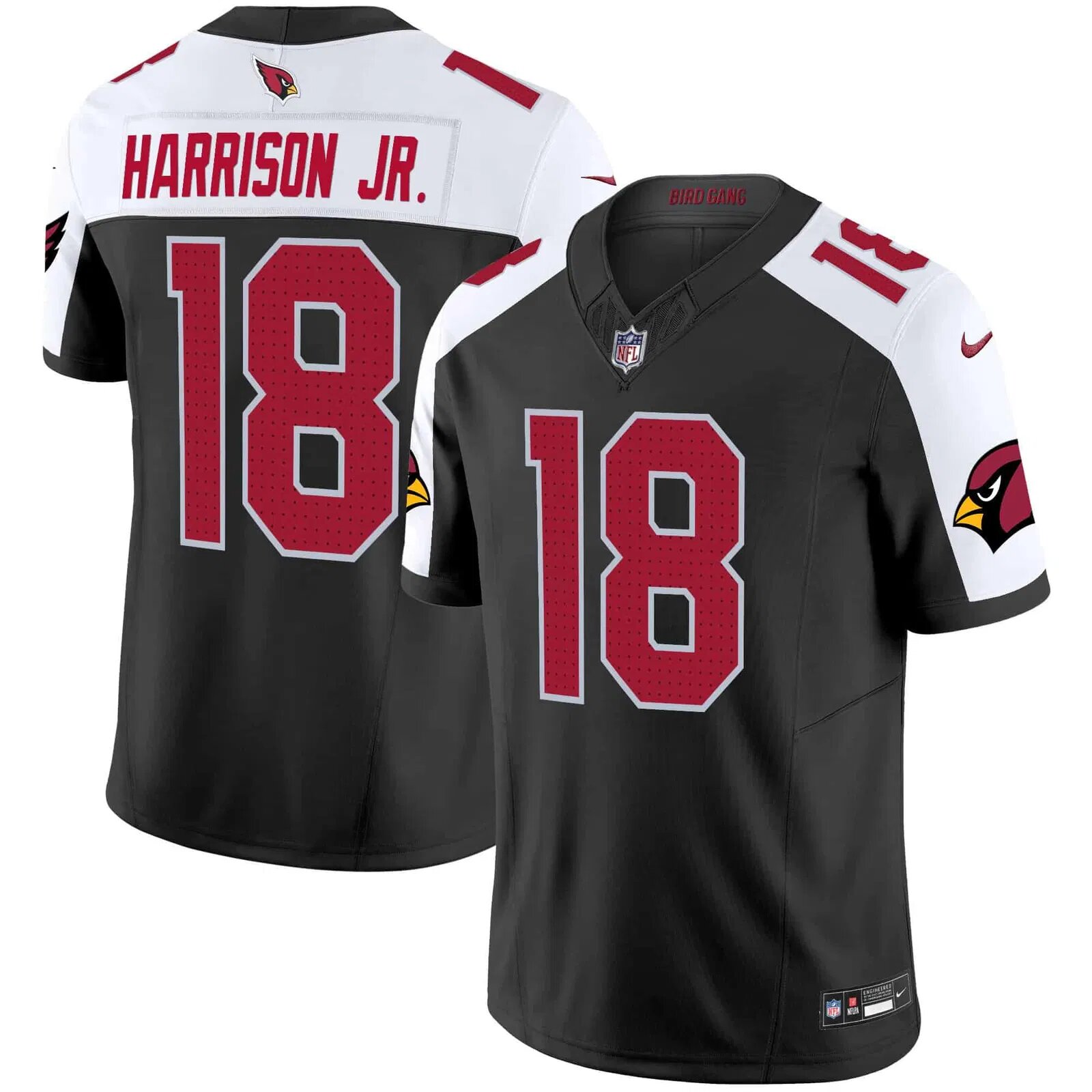 Men Arizona Cardinals #18 Harrison jr Black Nike 2024 Vapor Limited NFL Jersey